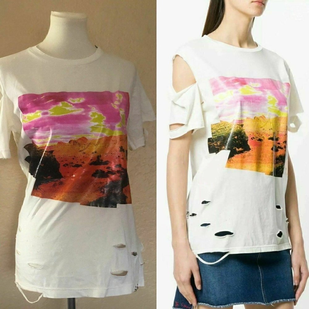 Diesel T Cynth Distressed deconstructed  Tshirt XS